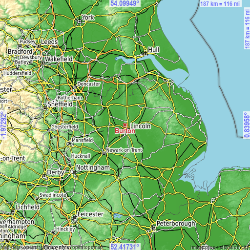 Topographic map of Burton