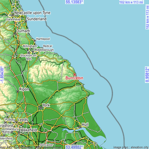 Topographic map of Burniston