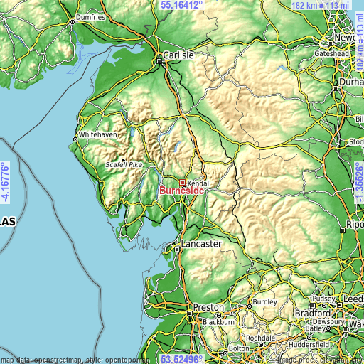 Topographic map of Burneside