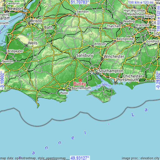 Topographic map of Burley