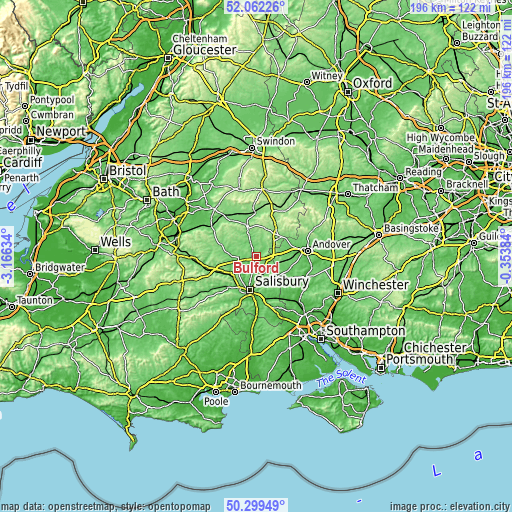 Topographic map of Bulford