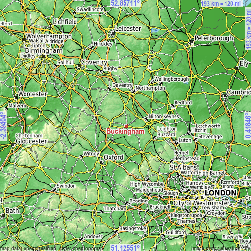 Topographic map of Buckingham