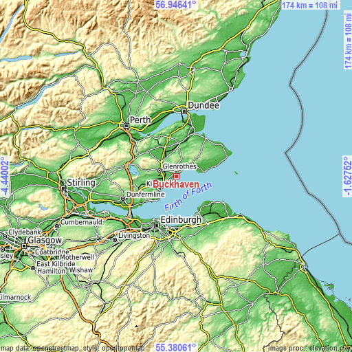 Topographic map of Buckhaven