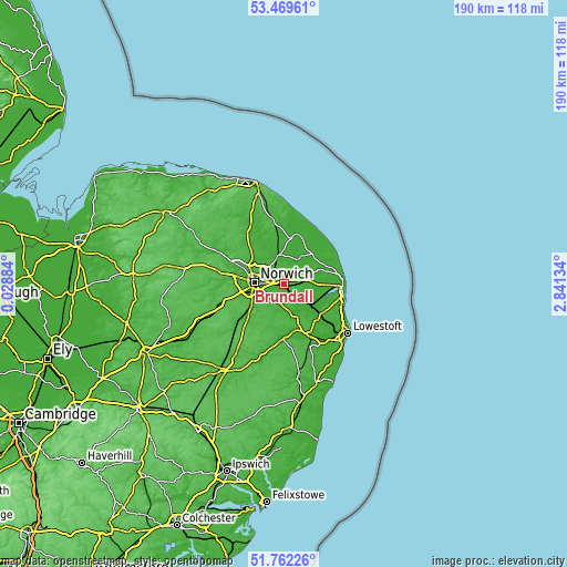 Topographic map of Brundall