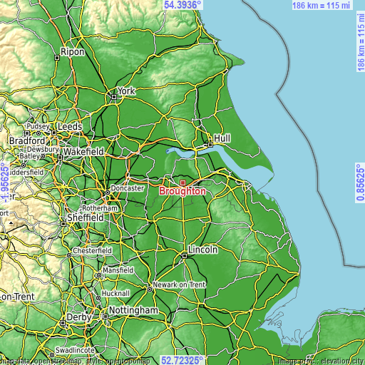Topographic map of Broughton