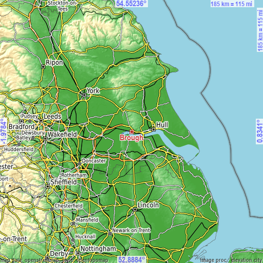Topographic map of Brough