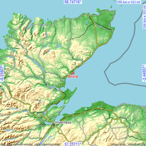 Topographic map of Brora