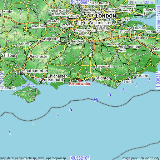 Topographic map of Broadwater
