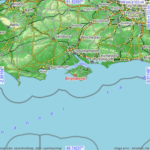 Topographic map of Brighstone