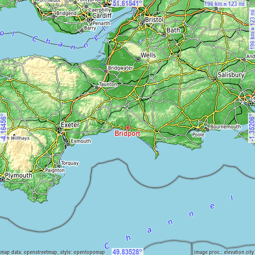 Topographic map of Bridport