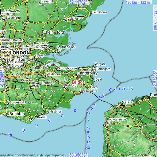 Topographic map of Bridge