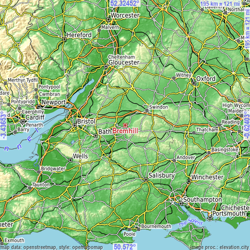 Topographic map of Bremhill