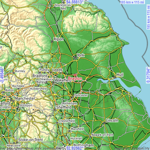 Topographic map of Brayton