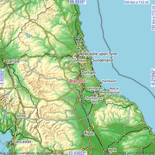 Topographic map of Brandon