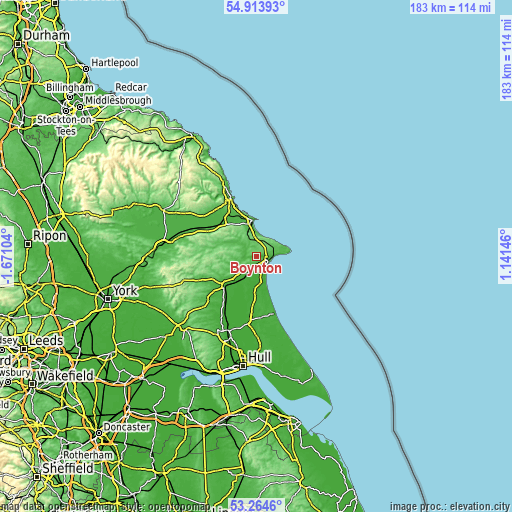 Topographic map of Boynton