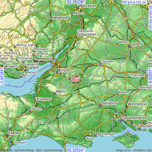 Topographic map of Box