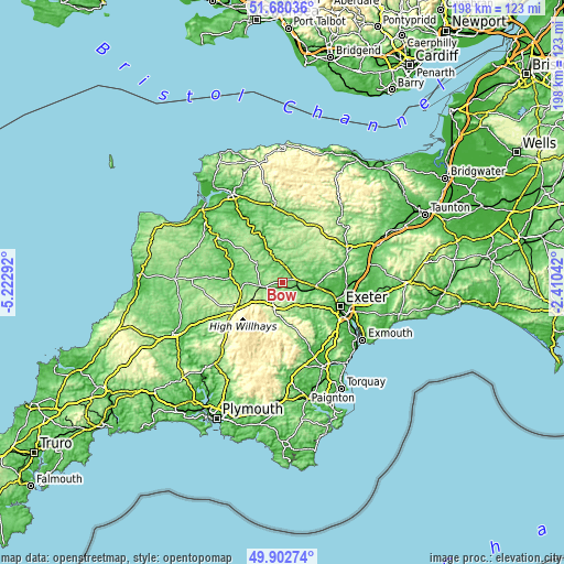 Topographic map of Bow