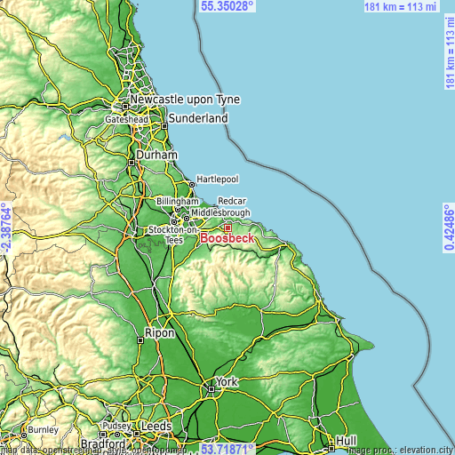 Topographic map of Boosbeck