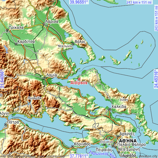 Topographic map of Aidipsós