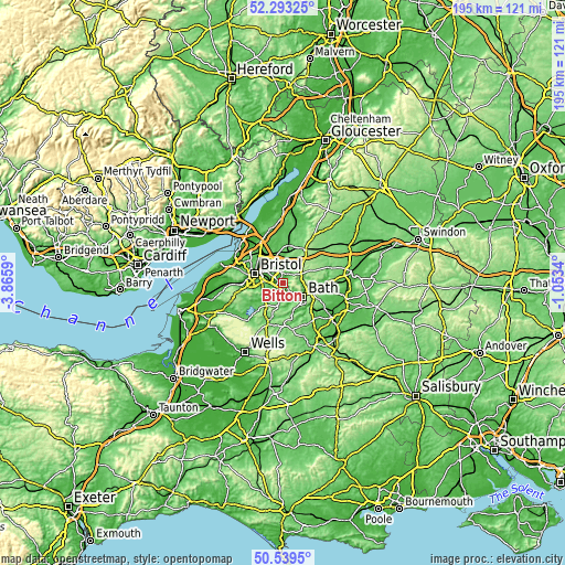Topographic map of Bitton