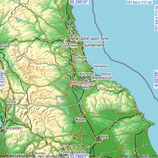 Topographic map of Bishopton