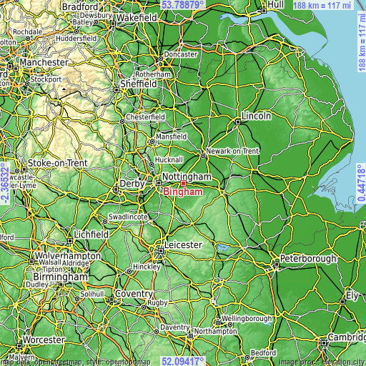 Topographic map of Bingham