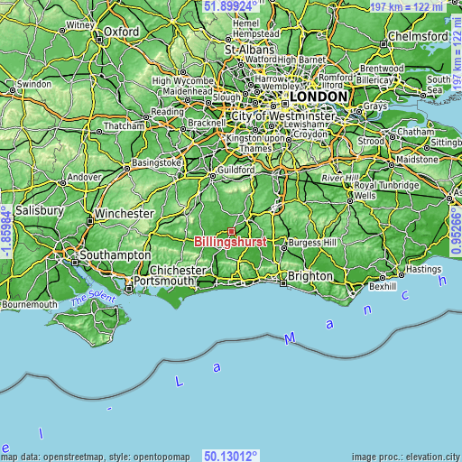 Topographic map of Billingshurst