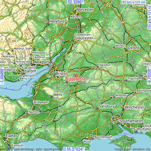 Topographic map of Biddestone