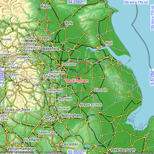 Topographic map of Beckingham