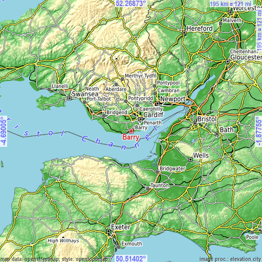 Topographic map of Barry