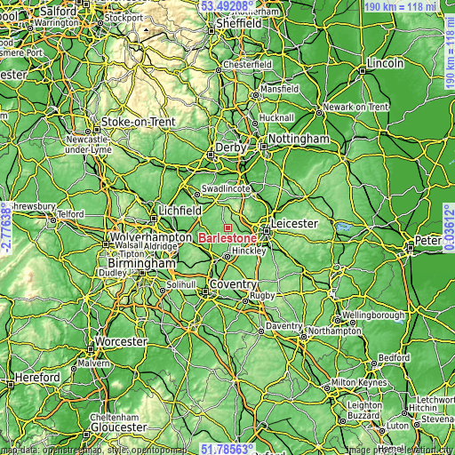 Topographic map of Barlestone