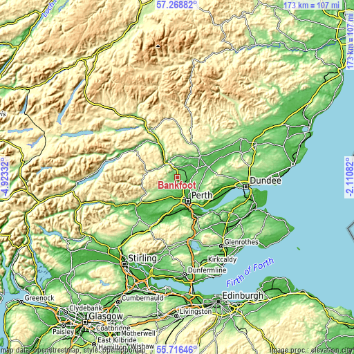 Topographic map of Bankfoot