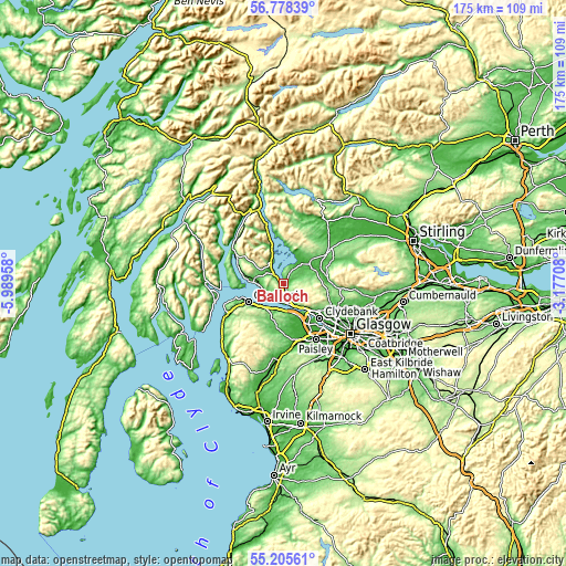 Topographic map of Balloch