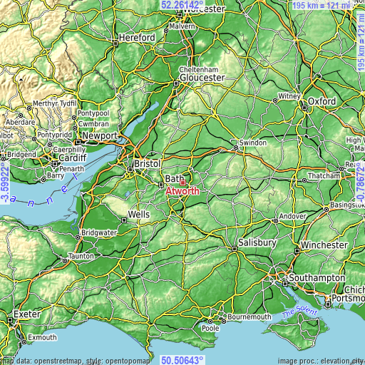 Topographic map of Atworth