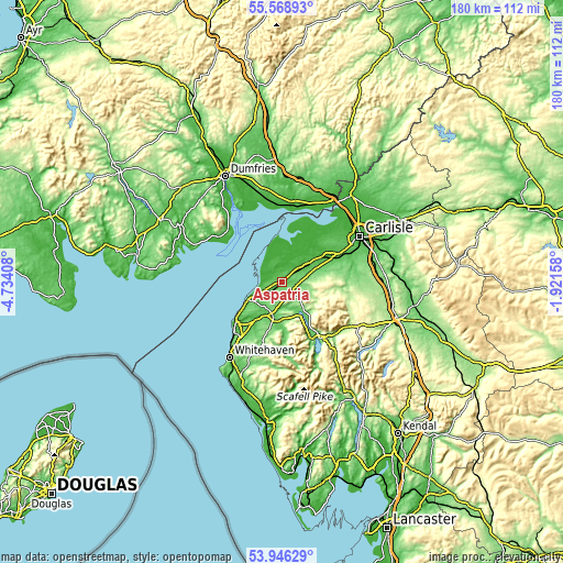 Topographic map of Aspatria