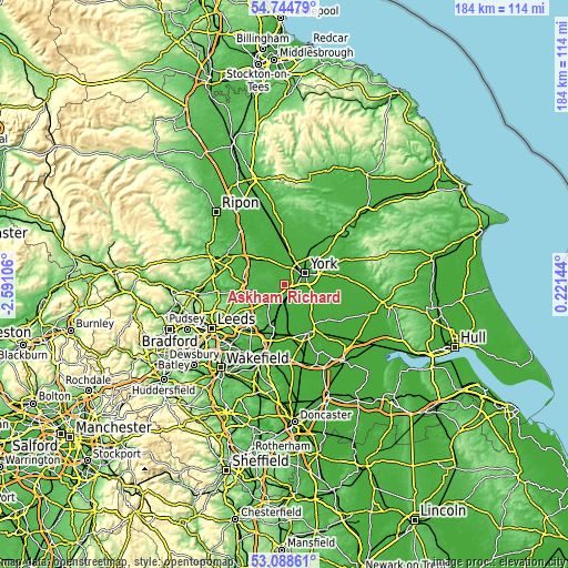 Topographic map of Askham Richard