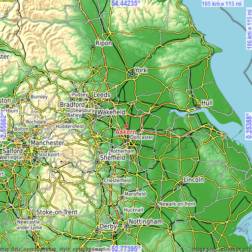 Topographic map of Askern