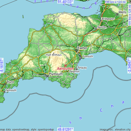 Topographic map of Ashburton