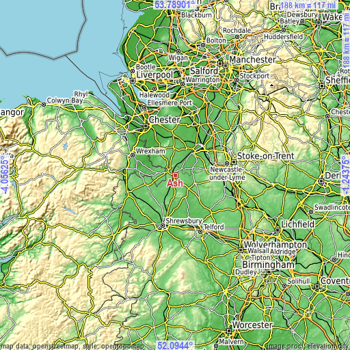 Topographic map of Ash