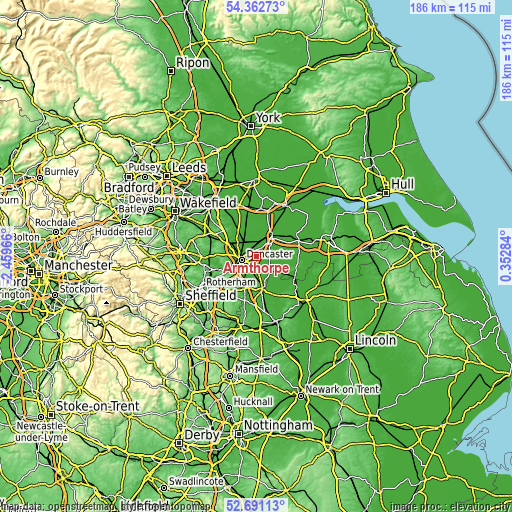 Topographic map of Armthorpe