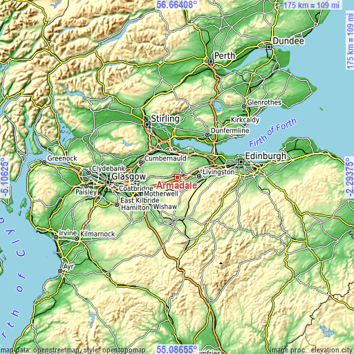 Topographic map of Armadale