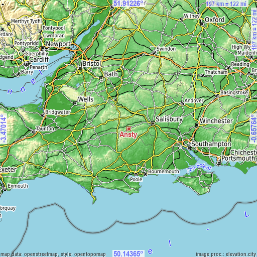 Topographic map of Ansty