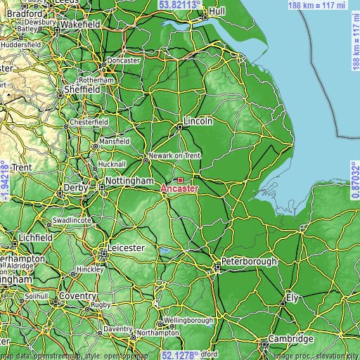 Topographic map of Ancaster