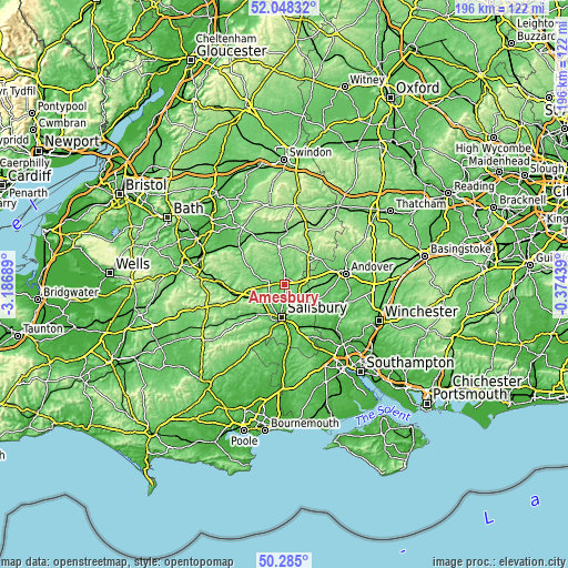 Topographic map of Amesbury