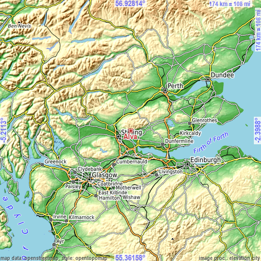 Topographic map of Alva