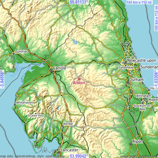 Topographic map of Alston