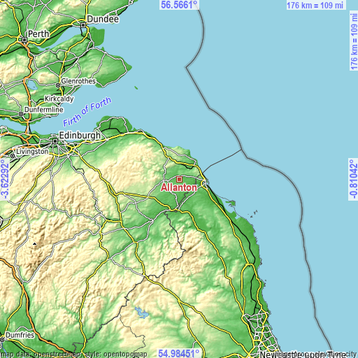 Topographic map of Allanton