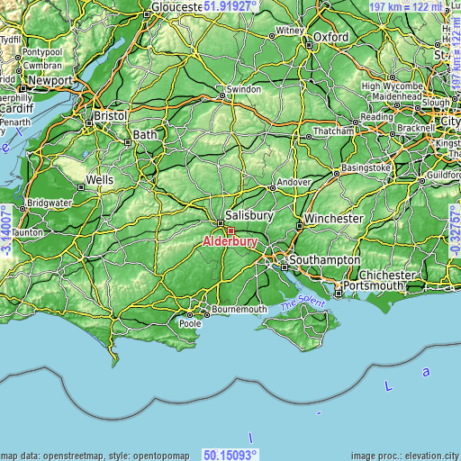 Topographic map of Alderbury