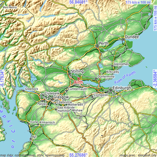 Topographic map of Airth