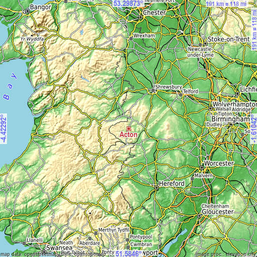 Topographic map of Acton